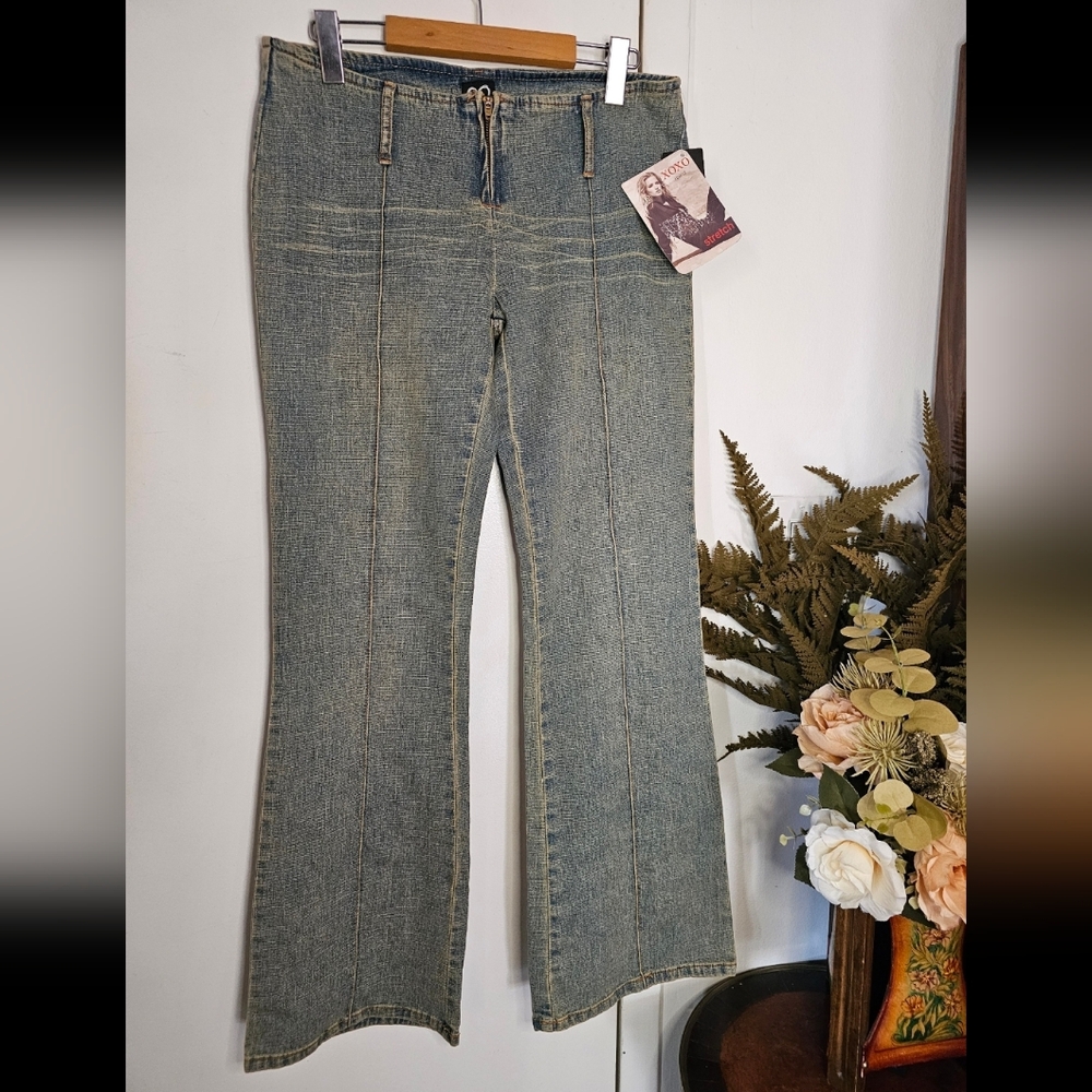 Y2K NWT Low Rise Flare Faded XOXO Deadstock Light Wash Jeans